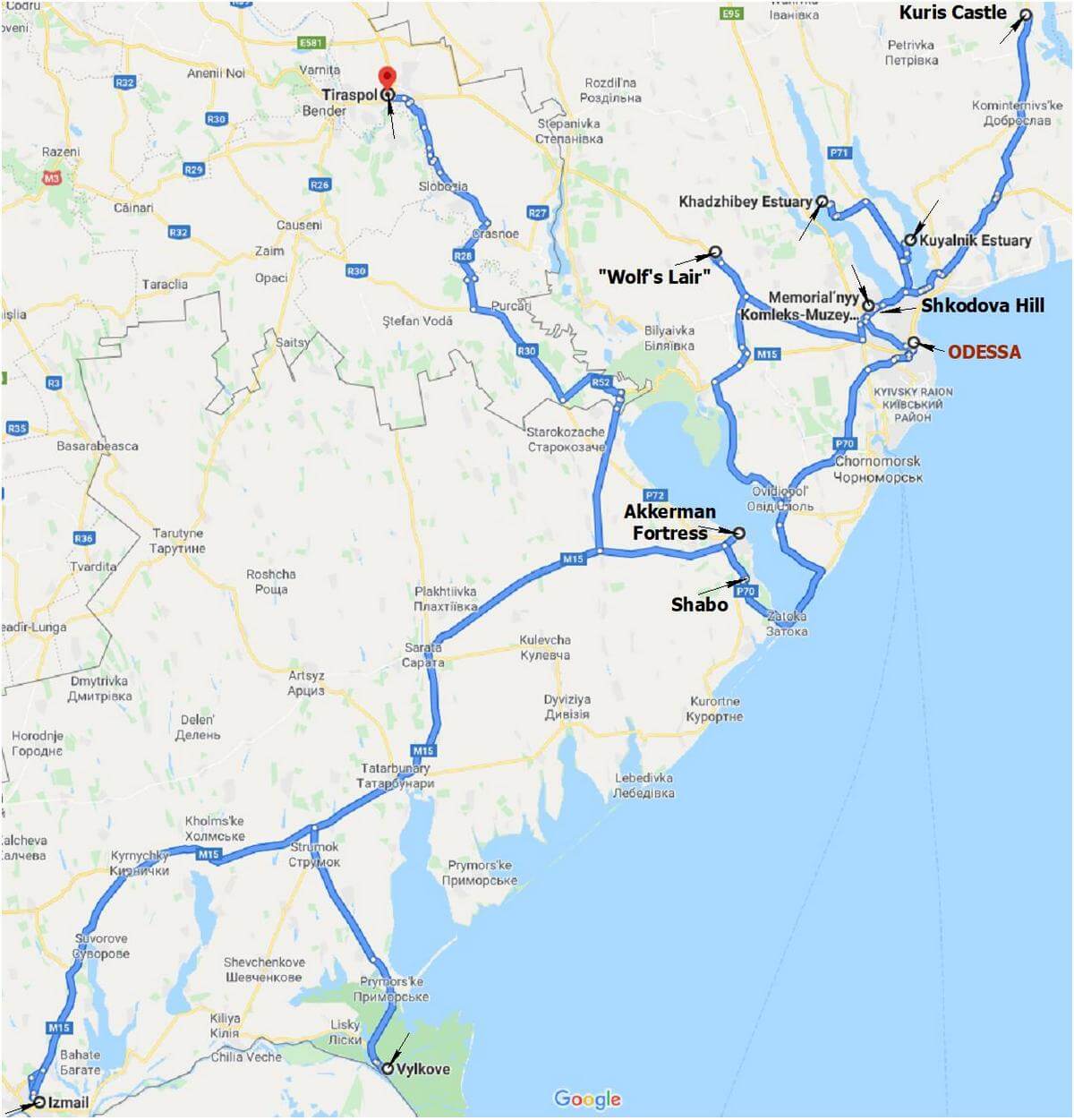 Odessa Region Tours Personal Guide In Ukraine   Map3 